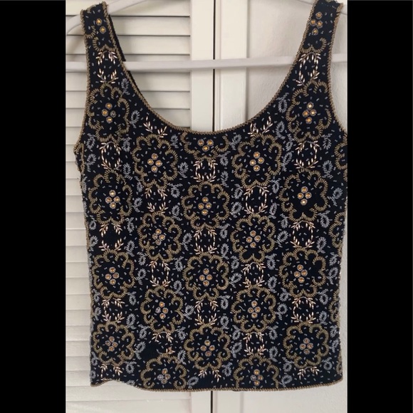 ✨1940’s/1950 VINTAGE Unbranded unique beaded vest - Picture 11 of 15